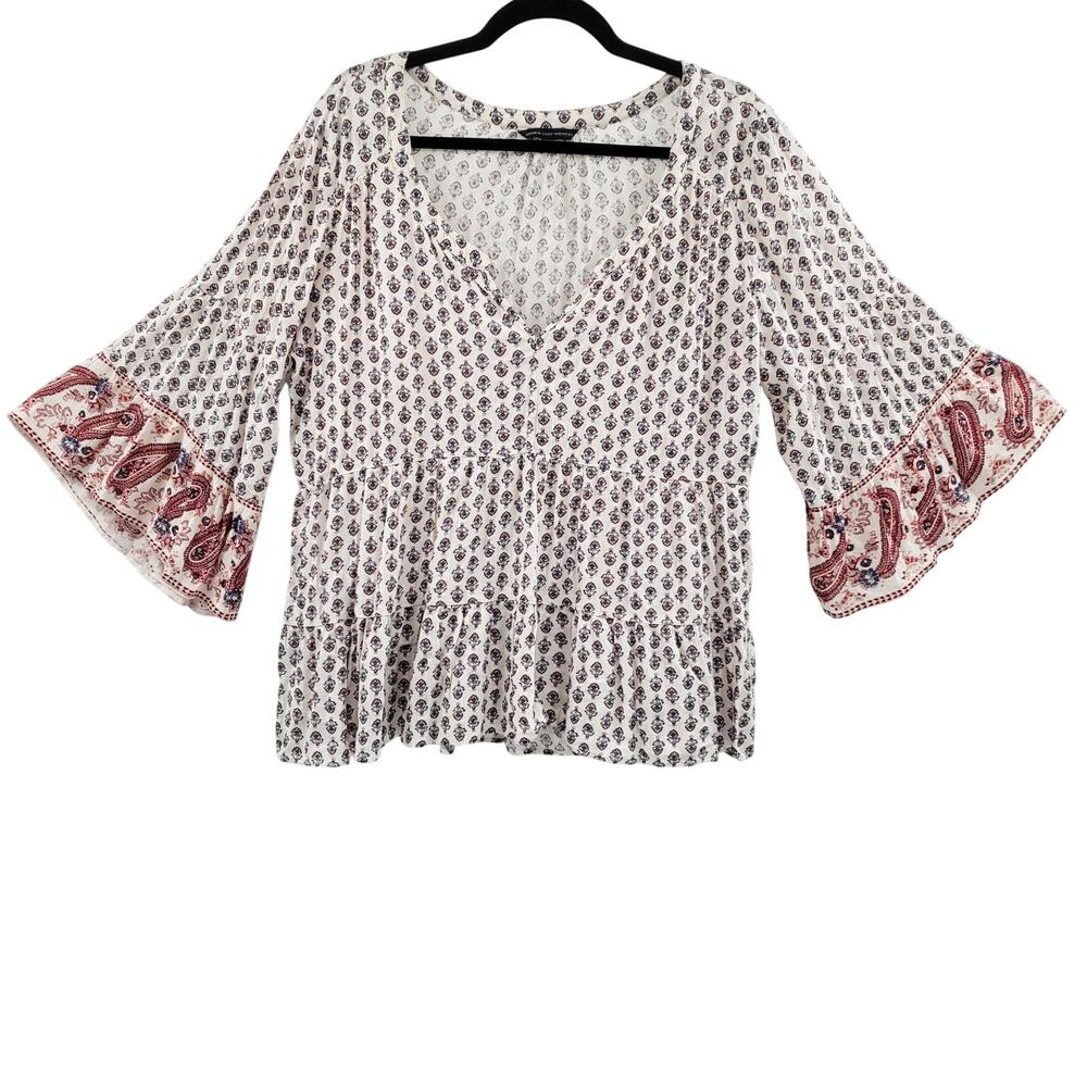 American Eagle Outfitters Floral & Paisley Peasant Tunic Boho Top Women’s  XL